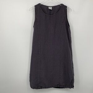 Pure Match Sleeveless linen shift dress gray washed USA Large